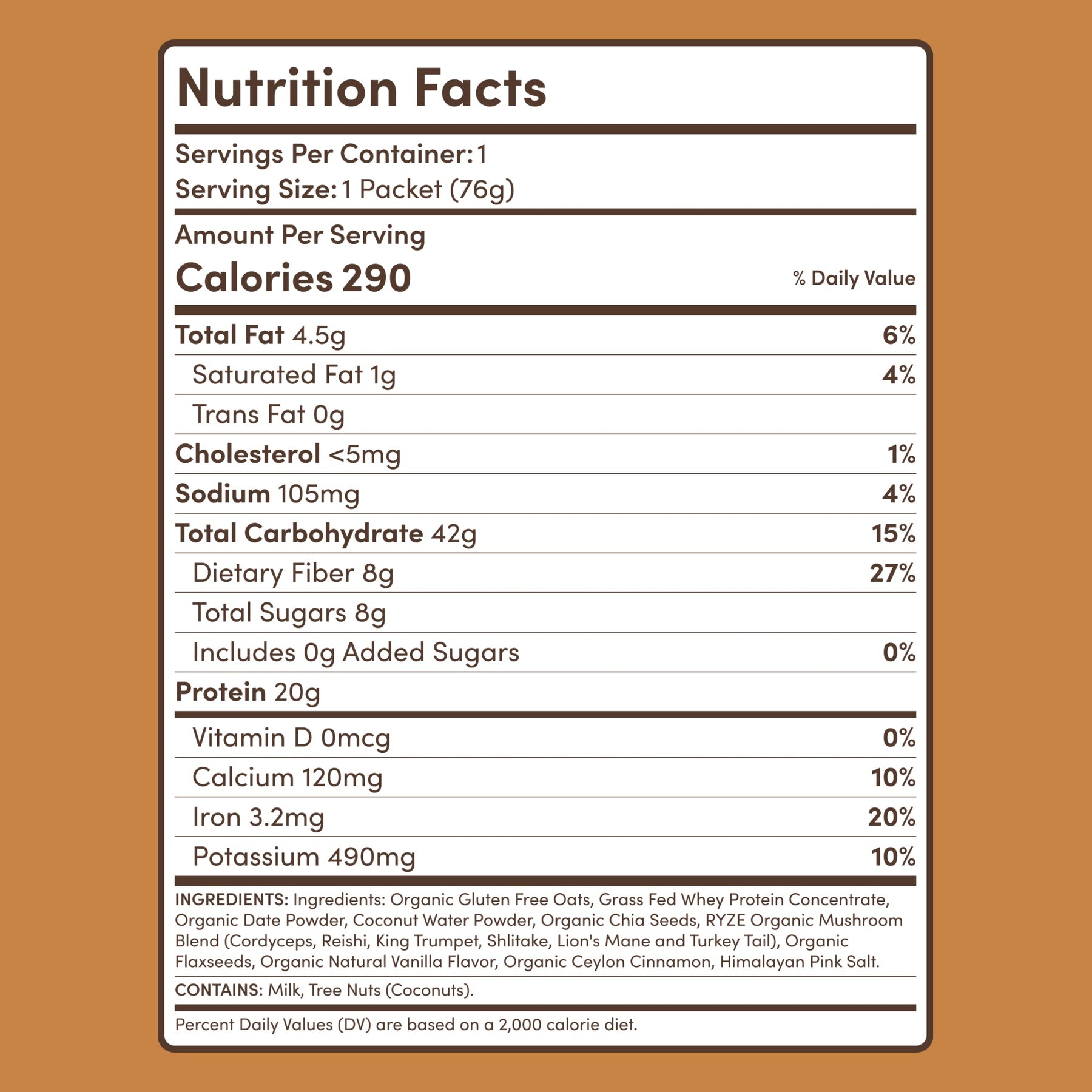 Mushroom Overnight Oats 14 Servings - JMTT