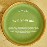 RYZE Mushroom Matcha - with 6 Organic Adaptogenic Mushrooms Grown In USA and Ceremonial-Grade Japanese Matcha - B6K3