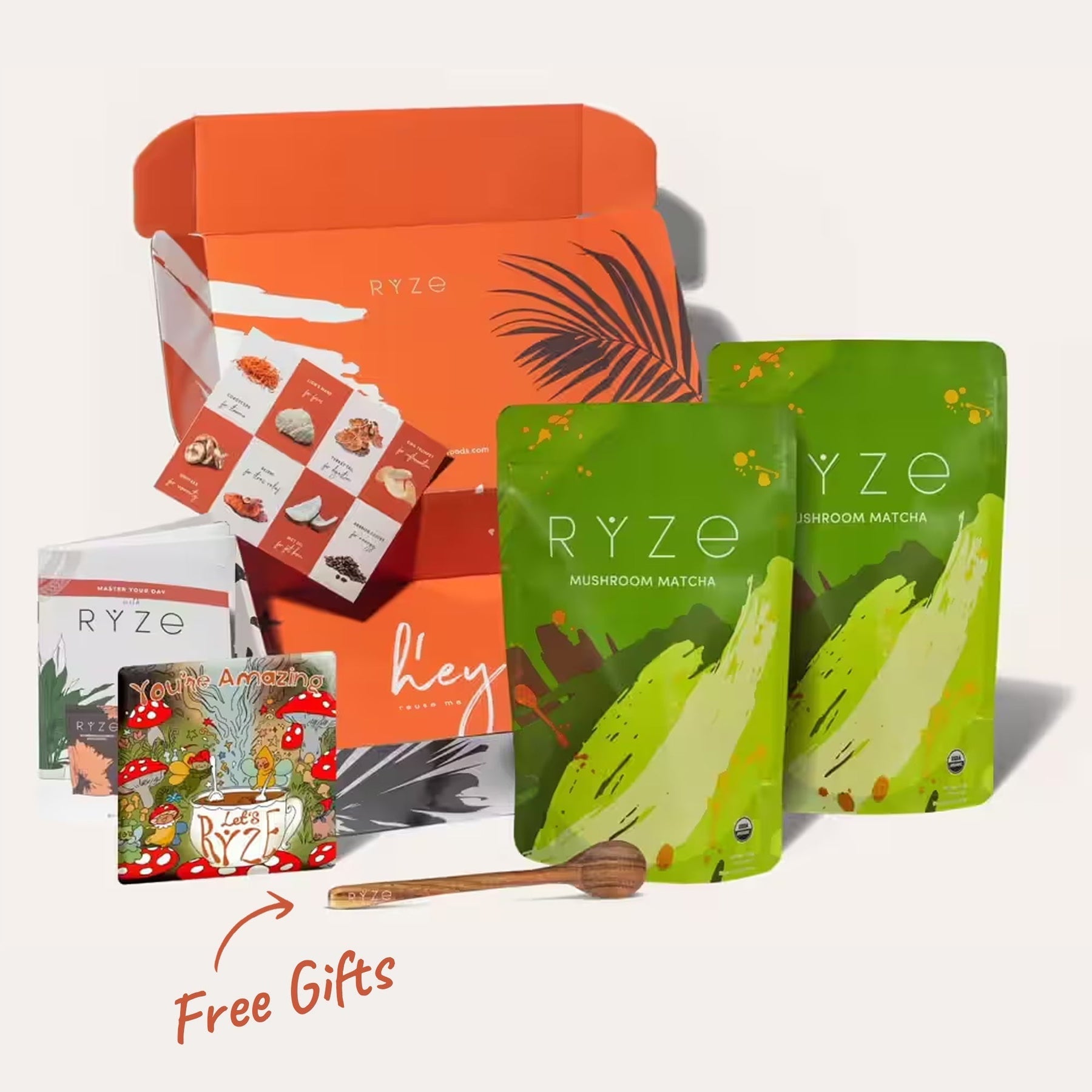 RYZE Organic Mushroom Matcha Starter Kit (60 servings) - FWHW